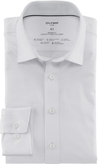 Luxor 24/Seven modern fit overhemd - wit tricot - Strijkvriendelijk - Boordmaat: 40
