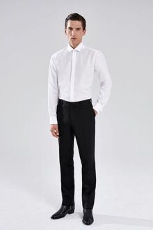 Luxor modern fit overhemd - smoking overhemd - wit - gladde stof met wing kraag - Strijkvrij - Boordmaat: 38