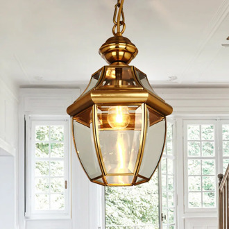 Luxurious Pendant Lights Glass Shade Led Hanging Light Living Room American Loft Retro Pendant Lamp Copper Luminarias ZM1107
