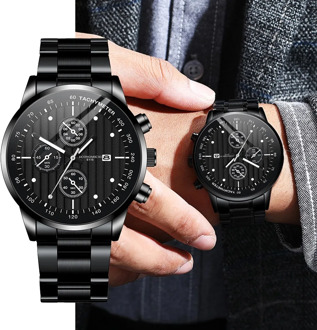 Luxurious Temperament Business Watch men's Wrist Watches relogio masculino Mens Stainless Steel Mesh Belt Watches Top Brand