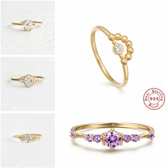 Luxury 925 Sterling Silver Anillos Glitter Zircon Finger Rings For Women Lovers' Anniversary Birthday Engagement Ring Fine Jewel