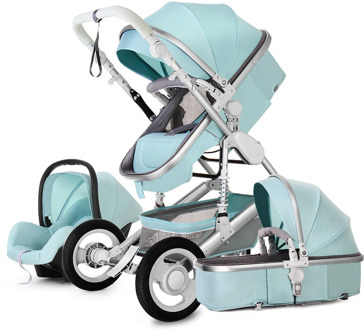 Luxury Baby Stroller 3 in 1 with Car Seat Portable Reversible High Landscape Baby Stroller Hot Mom Pink Stroller Baby Pram