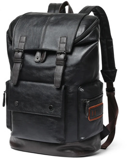 Luxury Brand Leather Men Backpack Youth Large Capacity Travel Backpack Boy Laptop School Bag Male Business Shoulder Bag Mochila