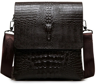 Luxury Brand Leather Men Bag Business Casual Alligator Shoulder Bag For IPAD Male Messenger Bag Crocodile Grain Crossbody Bags
