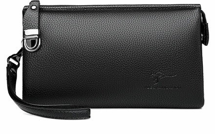 Luxury Brand Leather Men Clutch Bag Business Wristlet Phone Wallet Male Handy Bag Black Brown Long Purses Leather Clutch For Men