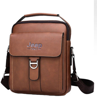 Luxury Brand PU Leather Men's Brown Crossbody Bags Male Shoulder Messenger Bag Casual Business Handbags for Men Light Tote Bags