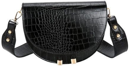 Luxury Crocodile Pattern Crossbody Bags for Women Half Round Messenger Bag PU Leather Handbags Shoulder Bag sac main femme