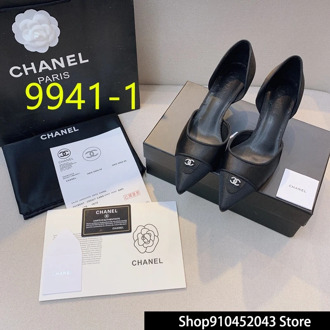 Luxury Designer Brand Chanel Fashion High Heels Super High Quality Leather Shoes Women's Shoes Original Packaging