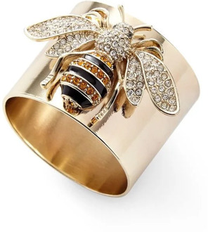 Luxury Exquisite Bee Shape Inlaid Zircon Ring for Women Fashion Wild Wedding Party Cocktail Jewelry Accessories