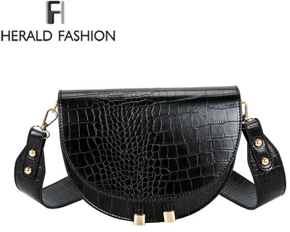 Luxury Fashion Women Crossbody Bag Crocodile Semicircle Saddle Bags Soft Leather Shoulder Bags For Ladies Handbags Designer