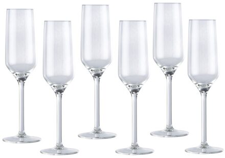 Luxury houseware Champagneglazen - 24x - glas - 220 ml - Bruiloft/Feest
