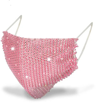 Luxury Jewelry Bling Rhinestone Mask Halloween for Women Fashion Elastic Mask Crystal Decorative Mask Dancer Party