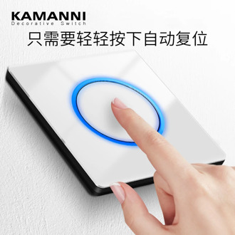 luxury LED light push button switches Glass panel Wall power light switch with indicator light 1 2 3 4 gang 1 2 way 220V