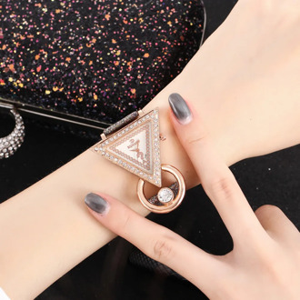 Luxury Luminous Women Watches Starry Sky Magnetic Female Clock Wrist Watches Triangle Rhinestone watch gold montre femme