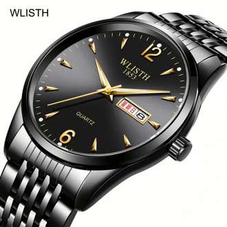 Luxury Men's Watches Sports Quartz Watch Man Black Clock Stainless Steel 2020 Top Brand Luminous Waterproof Business Wristwatch