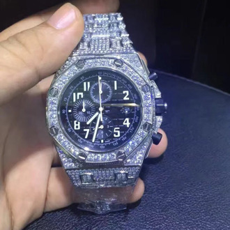 Luxury Mens silver iced out full diamonds watch super quality iced out quartz watches chronograph function works with box