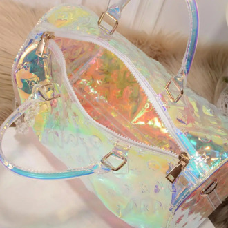 Luxury New Printing Transparent Large-capacity Sports Handbag Short-distance Laser Travel Bag 50CM Fashion shoulder Bags 2020