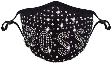 Luxury printed rhinestone jewelry hot diamond mask Halloween ladies fashion stretch handmade sticky diamond decoration mask