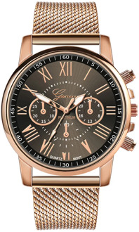 Luxury Quartz Sport Watch Military Stainless Steel Dial Leather Band Wrist Watch Rose Gold Waterproof Ladies Watch