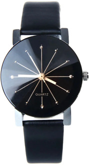 Luxury Quartz Sport Watch Rhinestone Stainless Steel Dial Leather Band Wrist Watch Convex Glass Wristwatch Clock Relogio Femme