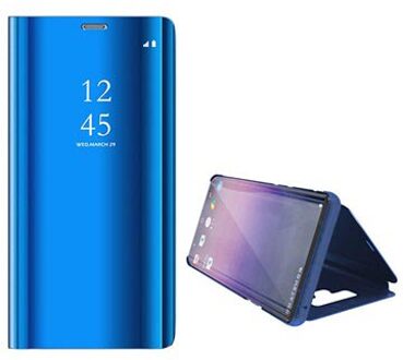Luxury Series Mirror View Samsung Galaxy Note9 Flip Case - Blauw