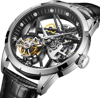 Luxury Skeleton Original Tourbillon Movement Watches Men Hollow Out Mechanical Mens Tourbillon Clock Sapphire Waterproof Watch