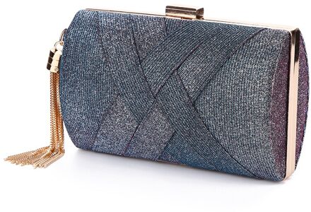 Luxy Maan Dames Handtas Vrouwen Bruiloft Clutch Tassen Sequin Purse Voor Bridal Luxe Elegante Kwastje Schoudertas ZD1495 paars