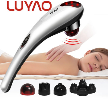 LUYAO 4 In 1 Electric Neck Massager Hammer Massage Back Relax Multifunctional Cervical Vertebra Roller Massage Stick