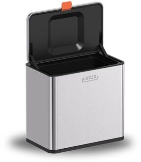 Luzzo® Loft Groente Afvalbak Mat RVS - Aanrecht Afvalbakje 5 liter met Uitneembare Binnenbak - Zilver Zilverkleurig