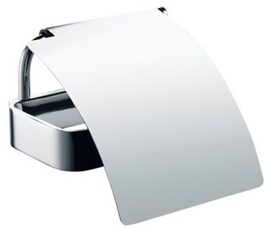 Luzzo® Piazzo Messing Toiletrolhouder met klep - wc rolhouder - chroom Zilverkleurig