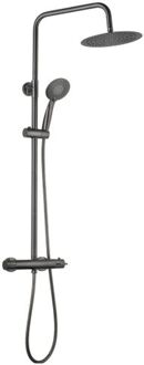 Luzzo® PVD Regendouche Gunmetal met thermostaatkraan - 25cm Grijs