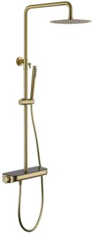 Luzzo® Varese Brushed Brass Regendouche Thermostaat met Planchet Goudkleurig