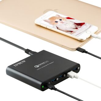 LVSUN QC 3.0 telefoon tablet laptop charger adapter type-c type c USB-C USB C lader voor Macbook Spectre 13 Yoga 5 Dell Hp Xiao mi UK