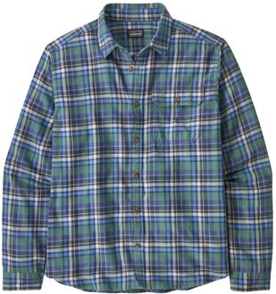 LW Fjord Flannel Overhemd Heren L Blauw dessin