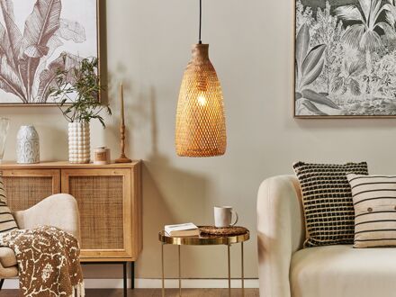 LWELA - Hanglamp - Lichte houtkleur - Bamboehout Bruin
