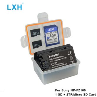 LXH Camera Batterij Case Waterdichte SD TF MSD Geheugenkaart Opbergdoos Voor Sony NP-FZ100 Batterij A9/A7R III /A7 III/ILCE-9 Camera 'S