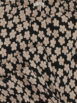 Lxs flared broek flowerfield voor dames in de kleur Zwart