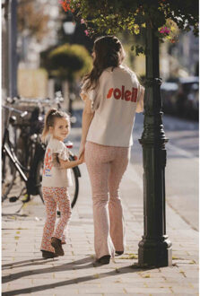 Lxs flared broekje big flower voor dames in de kleur - maat S Rood