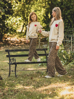 Lxs sweat broek leopard voor dames in de kleur - maat L Beige
