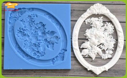 LXYY Mallen zachte siliconen mold relief Frame Grens boeket bloemen cup cakevorm