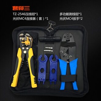 LY-2546B MC4 Tang Lijn Fotovoltaïsche Capaciteit 2.5 / 4 / 6mm2 14-10AWG Connector Set Solar D1 Lijn Snijgereedschap Package 3