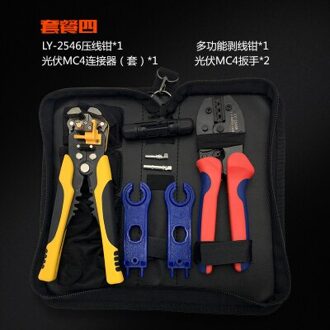 LY-2546B MC4 Tang Lijn Fotovoltaïsche Capaciteit 2.5 / 4 / 6mm2 14-10AWG Connector Set Solar D1 Lijn Snijgereedschap Package 4
