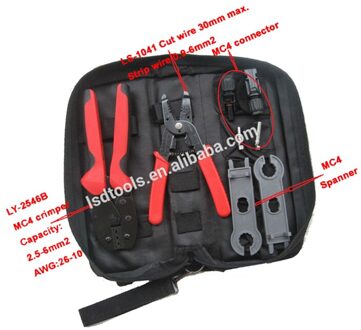 LY-K2546-3 Krimptang Set Voor Connector Solar Kabel, Spanner Crimper Wire Cutter Gecombineerd Solar Pv Tool Kit