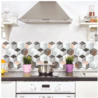 Lychee Leven 3D Graan Baksteen Muurstickers Polygon Mozaïek Stok Tegel DIY Arts Ambachten Maken Home Decoratie Materiaal 2