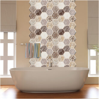 Lychee Leven 3D Graan Baksteen Muurstickers Polygon Mozaïek Stok Tegel DIY Arts Ambachten Maken Home Decoratie Materiaal 4