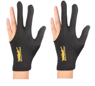 Lycra Stof Borduren Linkerhand Drie-Vinger Biljart Handschoenen Mannen En Vrouwen Snooker Handschoenen Fitness Accessoires 2stk