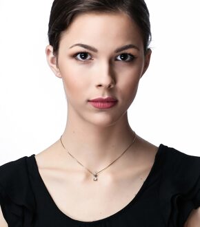 'Lykke' Dames 925 Sterling Zilveren Ketting met Hanger - Goud ZH-7128/G