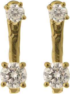 'Lykke' Dames 925 Zilveren Set: Ketting-Pendant + Oorbellen - Gouden SET-7128/G