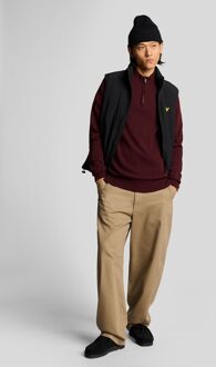 Lyle & Scott 1/4 rits gebreide trui - bordeauxrood Bourgogne