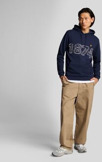Lyle & Scott 1874 Logo Pullover Hoodie Marineblauw Navy
